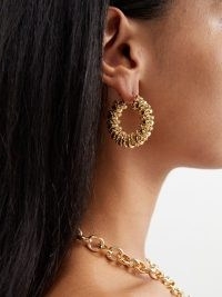 LAURA LOMBARDI Camilla 14kt gold-plated hoop earrings – chunky textured hoops