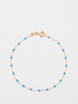 GIGI CLOZEAU Classic Gigi resin & 18kt gold bracelet – women’s blue beaded blacelets - flipped