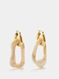 BY ALONA Lottie resin & 18kt gold-plated hoop earrings ~ mismatched marble effect hoops ~ women’s statement jewellery