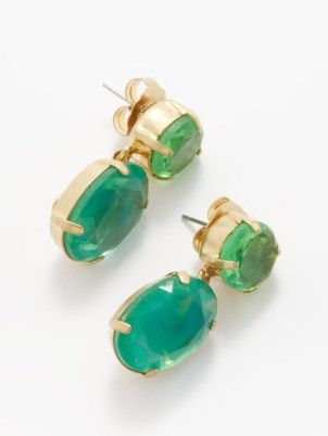 ROXANNE ASSOULIN Simply Emerald crystal drop earrings ~ women’s jewellery with green crystals - flipped