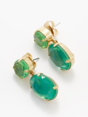 ROXANNE ASSOULIN Simply Emerald crystal drop earrings ~ women’s jewellery with green crystals