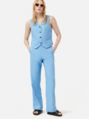 JIGSAW Hopsack Blake Trouser Blue – women’s smart textured trousers