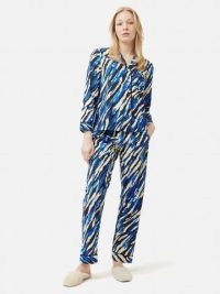 JIGSAW Abstract Zebra Pyjama Blue – women’s animal print pyjamas – womens sleepwear