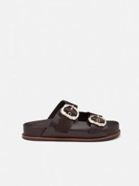 JIGSAW Pandora Footbed Sandal in Brown ~ women’s double strap buckle detail sandals