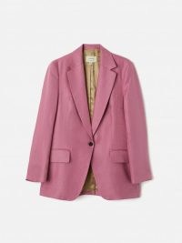 JIGSAW Irish Linen Gibson Blazer Pink / women’s single breasted blazers / womens smart jackets