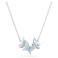 SWAROVSKI Lilia necklace Butterfly, Blue, Rhodium plated – necklaces with butterflies – insect themed jewellery embellished with crystals – crystal jewelry
