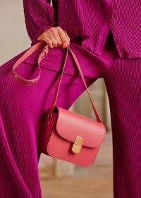 Sezane MINI MILO CLASSIQUE BAG Smooth Pink ~ leather crossbody bags