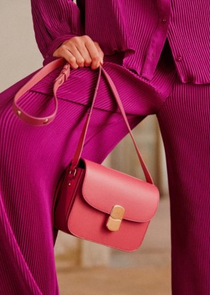Sezane MINI MILO CLASSIQUE BAG Smooth Pink ~ leather crossbody bags
