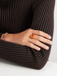 IRENE NEUWIRTH Gemmy Gem fire opal & 18kt gold ring ~ women’s orange gemstone statement rings ~ womens luxury jewelry ~ luxe jewellery ~ one of a kind