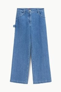 STAUD PAINTER PANT MEDIUM WASH | women’s relaxed fit denim trousers | womens cargo patch pocket jeans | hammer loop detail