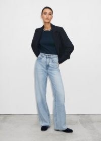 ME and EM Super Relaxed Bootcut Jean in Active Blue ~ women’s mid rise full legth jeans ~ womens light blue vintageinspired wash denim clothes