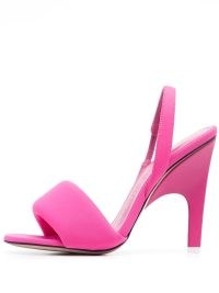 The Attico Rem 105mm padded sandals fuchsia pink ~ chunky heeled slingbacks ~ slingback shoes