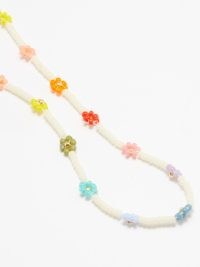 ANNI LU Flower Power beaded 18kt gold-plated necklace / women’s multicoloured floral necklaces / womens summer jewellery