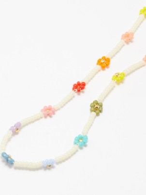 ANNI LU Flower Power beaded 18kt gold-plated necklace / women’s multicoloured floral necklaces / womens summer jewellery - flipped