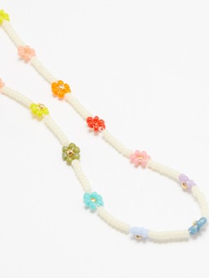 ANNI LU Flower Power beaded 18kt gold-plated necklace / women’s multicoloured floral necklaces / womens summer jewellery