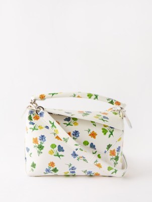 LOEWE Puzzle floral-print leather cross-body bag / luxury summer handbags / luxe top handle bags