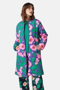 gorman x Liv Lee Wild Roses Quilted Coat / women’s floral coats / womens sustainable fashion / recycled fabric outerwear