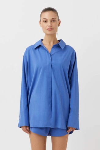 CAMILLA AND MARC Avani Oversized Shirt in Saphire Blue – relaxed fitting shirts