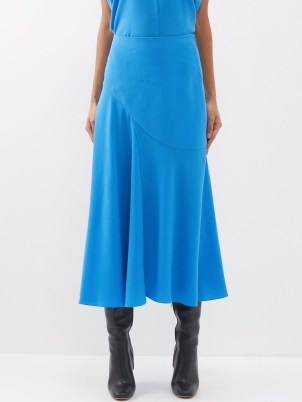 ROKSANDA Blue Adelaide bias-cut crepe midi skirt – women’s fluid fabric skirts