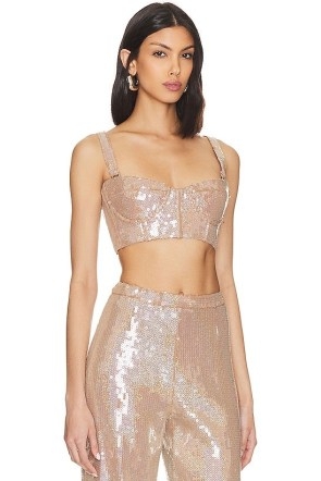 Bronx and Banco Capri Nude Sequin Bralette / sequinned bralettes / women’s glamorous party clothes / - flipped