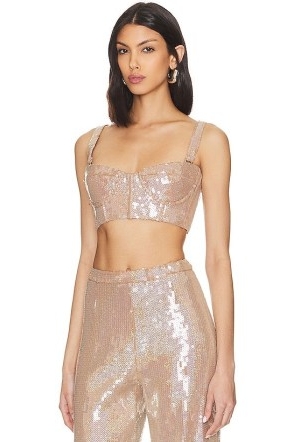 Bronx and Banco Capri Nude Sequin Bralette / sequinned bralettes / women’s glamorous party clothes /