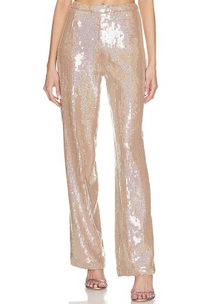 Bronx and Banco Capri Nude Sequin Pant / women’s sequinned trousers / womens glittering party clothes / evening glamour