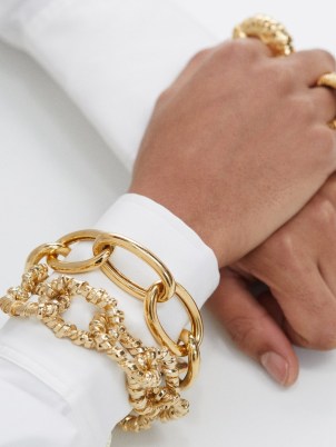PAOLA SIGHINOLFI Athena enamel & 18kt gold-plated bracelet – contemporary chunky chain link bracelets – women’s modern jewelry – womens statement jewellery - flipped