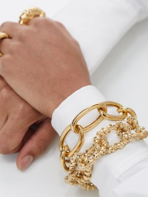 PAOLA SIGHINOLFI Athena enamel & 18kt gold-plated bracelet – contemporary chunky chain link bracelets – women’s modern jewelry – womens statement jewellery
