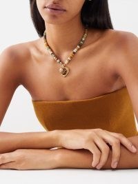 BY ALONA Blake tiger’s eye & 18kt gold-plated necklace – luxury style beaded necklaces – luxe look jewellery