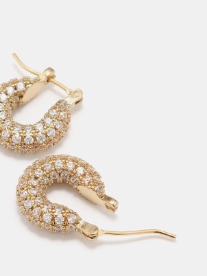 FALLON Doughnut zircon & 14kt gold-plated earrings – glamorous jewellery – small luxe look hoops