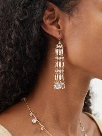 ROXANNE ASSOULIN Fairy Dust glass drop earrings – fringed boho inspired drops – chic bohemian jewellery