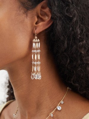 ROXANNE ASSOULIN Fairy Dust glass drop earrings – fringed boho inspired drops – chic bohemian jewellery - flipped