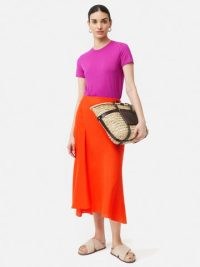 JIGSAW Linen Asymmetric Skirt in Orange / bright asymmetrical skirts