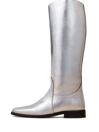 KHAITE The Wooster Riding boots in metallic effect leather