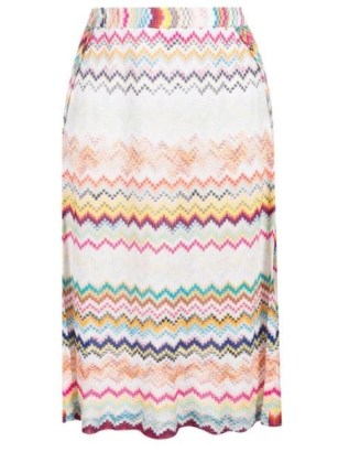 Missoni zigzag-print longuette skirt in multicolour | multicoloured knitted skirts - flipped
