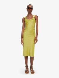 Noam Cinda Dress in Chartreuse | yellow-green silk slip misi dresses | women’s luxe clothing | womens luxury fashion