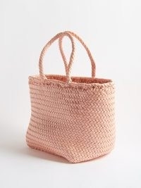 DRAGON DIFFUSION Pink Grace small woven-leather basket bag | luxury summer bags