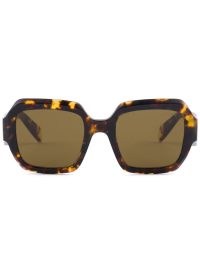 Prada Eyewear Brown Symbole tortoiseshell-effect sunglasses | large squqre shaped sunnies | women’s summer eyewear
