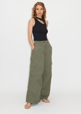 ME and EM Relaxed Low-Rise Cargo Trouser in Summer Khaki ~ green pocket detail cotton trousers ~ chic utility clothes ~ utilitarian fashion