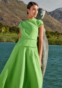 ME and EM Textured Cap Sleeve Midi Dress in Bright Fern ~ womens green dresses ~ sophisticated occasion clothes ~ women’s elegant clothing ~ occasionwear