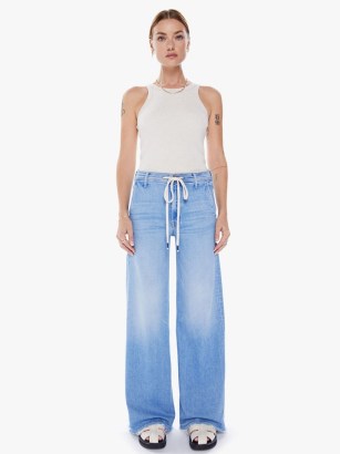 MOTHER The Drawn Undercover Prep Heel in Ripe For The Squeeze | women’s high rise wide leg drawstring waist jeans | denim clothing | drawcord waistband