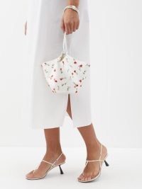 KHAITE White Lotus mini embroidered leather handbag / luxury floral handbags / luxe summer occasion bags