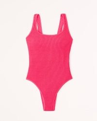 Abercrombie & Fitch Pride 90s Scoopneck One-Piece Swimsuit ~ textured swimsuits ~ A&F x The Trevor Project
