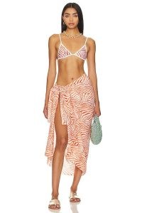 ACACIA Kuau Sarong in Sabi / animal print sarongs / glamorous printed beachwear cover up / poolside clothing / pool coverup