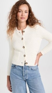 ba&sh Gaspard Cardigan in Ecru – chic knitted jackets