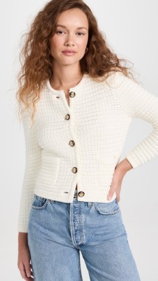 ba&sh Gaspard Cardigan in Ecru – chic knitted jackets