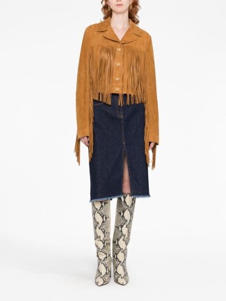 Bally fringed suede jacket in brown – boho jackets
