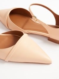 MALONE SOULIERS Ulla 10 point-toe leather Mary Jane flats ~ beige nappa Mary Janes with pointed toes ~ luxury flat shoes ~ chic footwear