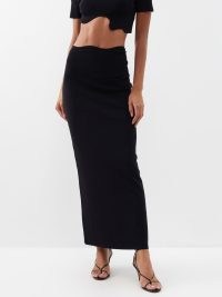 CHRISTOPHER ESBER Maparadita ribbed-knit jersey maxi skirt | black fitted long length column skirts | chic understated fashion