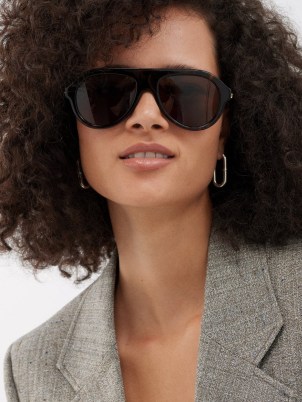 BOTTEGA VENETA EYEWEAR Aviator tortoiseshell-acetate sunglasses | women’s large brown sunnies